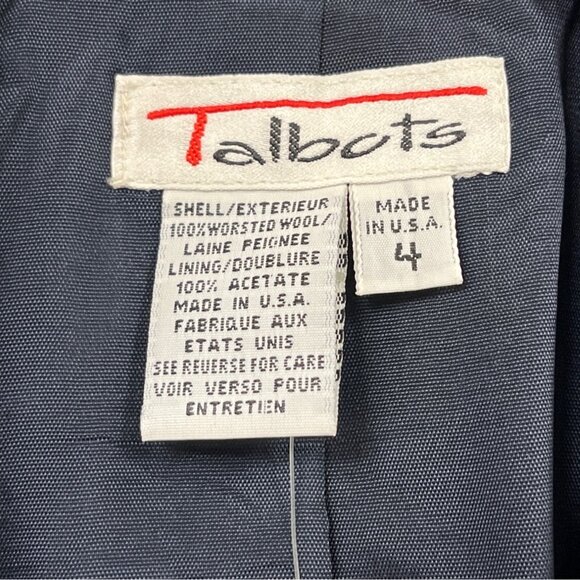 Talbots Womens Navy Blazer Long Sleeve Two-Button Closure Lined Sz 4 - New - Picture 6 of 8